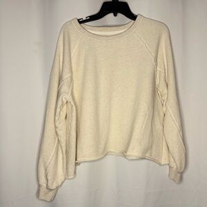 Aerie Cream Oversized Sweatshirt